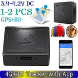 1-2PCS 4G GPS Tracker with App 3.4-4.2V DC GPS BD Real Time Anti-Lost Recording Tracking Device for Elderly Pet Car