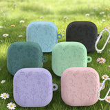 Engraved Flower Protective Skin Cover for Samsung Galaxy Buds4/4Pro Soft Silicone Protector with Keychain Scratch-Resistant