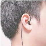 3.5mm Single Side Earphone, Silicone Mono Wired Earbuds Spring Retractable Coiled Cable for Walkie Talkies Phone MP3 Players