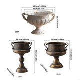 New Embossed Iron Planter Pot For Front Entry Backyard Or Interior Displaying Flowers Greens Artificial Elegant Living