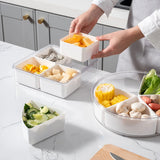 Vegetable Tray with lid Food Storage Container Square Fruit Separator Snack Tray Container with 4 Compartments Container