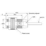 PSM18 Series Cylindrical Photoelectric Sensor 100~400mm Sensing Distance Diffuse Optical Detection Sensor with NPN PNP