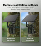 4G Trail Camera Photo Traps with 7500mAh Solar Panel 4MP 2K Video Cloud Storage Live Views Wide Angel Detection for Hunting