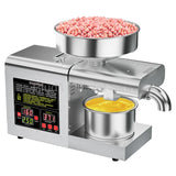 Intelligent Commercial Oil Press Machine Stainless Steel Cold Hot Dual Mode for Peanut Sesame Almond 8-16LB/H High Oil Yield