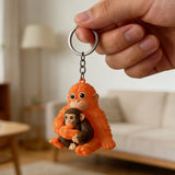 Monkey Keyring Charm Pendant Scratch-Resistant Cute Monkey Holding Plush Pendant Lightweight for Car Keys Funny Gifts