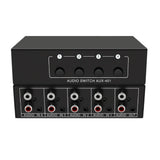 RCA AUX Audio Switcher 4 in 1 Stereo Audio selector 4X1 Passive 3.5mm Aux L/R RCA switch box