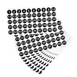 Number Inventory Stickers Round for Clothes Shoes Sports Events Scrapbooking