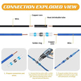 500PCS Heat Shrink Solder Connectors Solder Seal Sleeve Heat Shrink Stick Butt Wire Stick Connector Kit Auto Marine Insulation