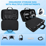 B27B Carrying Case For PS5 PRO Gaming Console Travel Storage Bag With Adjustable Shoulder Straps And Comfort Handle