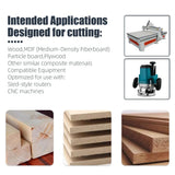 Titanium-Coated Carbide Surfacing Router Bit -1/4in Shank,1-3/8in Cutting Diameter,2+2 Flutes for CNC Spoilboard Planing