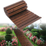 Boardwalk Pathway Pavers for Outsi 8.2 Ft Wooden Garden Pathway - Weather Resistant Carbonized Pine Roll Out Decorative Walkway