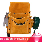 Woodworking tool kit leather thickened wear-resistant nail bag installation building decoration tool bag multi-functional nail
