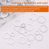 580PCS Oil Crush Washer Oil Drain Plug Gaskets Kit,Automotive Aluminum Drain Plug Washer M6 M8 M10 M12 M14 M16 M18 M20 M22 M24