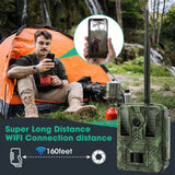 BSTCAM BST880-WIFI 32MP Wildlife Hunting Trail Camera Photo Traps with Wide Angle Lens App Settings for Garden Security
