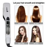 Black Titanium Tourmaline Steam Hair Straightener – Professional Fast Steamer & Flat Iron, Non-Damaging for All Hair Types