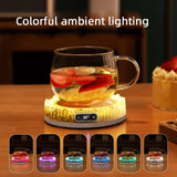 Cup Heater 60W Mug Warmer Electric Hot Plate Lava Shape Warmer Coaster Milk Coffee Heating Pad with Colorful Lights 110V-220V