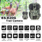 SunGusoutdoors Hunting Trail Camera with Live Video APP, Wireless GSM, Wildlife Photo Traps, 14MP, 4G LTE, Cloud APP, 2.7K