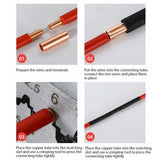250pcs Wire Terminal connectors 22-10AWG Electrical Butt Connector Copper Tube Connector Kit with Stripper Cutter Terminal Crimp