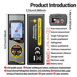 ANENG T3/T3 PRO/T5/T5 PRO Laser Distance Meter 30m50m High Precision Digital Tape Measure with Electronic Level Area Volume Test
