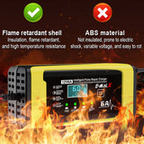 12V 6A Car Battery Charger Electric Motorcycles Charger Car and Motorcycle Battery Charging Unit for Lead-Acid AGM GEL Batteries