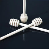 100pcs 15cm Wood Honey Dipper Stick Spoon Dip Drizzler Server for Honey Jar Dispense