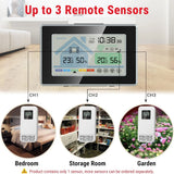 Wireless Touch Screen Thermometer Hygrometer Alarm Clock In/Outdoor Thermo-hygrometer Calendar Max/Min Record Comfort Indicator