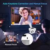 (BAAY) Projector 4K T1pro 250 ANSI Android 13 Dual-Band WiFi6 BT5.0 Auto Keystone Portable Outdoor Home Cinema Projector US