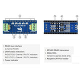 Pico-2CH-RS485, 2-Channel RS485 Module For Raspberry Pi Pico, SP3485 Transceiver, UART To RS485, Standard Pi Pico Header