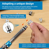 Spoke Torque Wrench, 2-10 NM Motorcycle Spoke Wrench Set, Steel Torque Wheel Spoke Spanner with Storage Box, 5.0-6.8mm