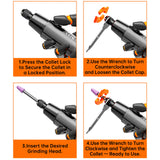 16000RPM Digital Electric Mini Drill Cordless Rotary Tool with LED Light Handheld Engraving Pen DIY Set for Jewelry Metal Polish