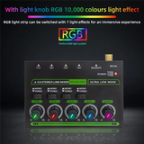 Mix400 Pro 4 Channel Professional Sound Mixer With RGB Light Mini Audio Mixer Line Mixer Small Audio Mixer For Club Bar