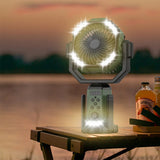 Smart Camping Fan - 24000mAh Rechargeable Standing Fan (App Control, 360° Retractable, 3 Speed Settings, Ultra Quiet)