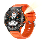 KT76 Sports Smartwatch Men With Flashlight 1.53-inch HD Screen BT Calls 3ATM Waterproof Compass Health Monitor