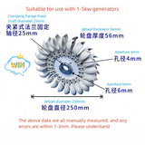 Internal hole 25, diameter 250 * 56, high-efficiency Pelton impeller, impact turbine, DIY hydroelectric generator