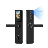 Fingerprint Password Lock Entry Door Graffiti Cat Eye Smart Wooden Household Anti-theft Door Smart Lock