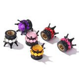 4pcs Copper Core Car Bling Rhinestone Black Crown Wheel Tire Valve Caps