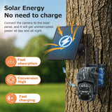 4G Solar Powered Trail Camera PTZ Camera with 12X PIR Human Detection HD 6MP IP Camouflage WIFI Cameras For Outdoor Security