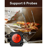 Kitchen Thermometer Bluetooth Wireless Digital Meat Food Thermometer With 4 Probes For BBQ Smoker Oven Grill Cooking