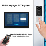 2-Wire 7 / 10" Video Door Phone with 2pcs Monitor TUYA App IC Card PIN Unlock Support Smart Video Intercom System for Home 1080P