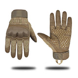 Tactile five-finger gloves with touchscreen, PU leather, non-slip, impact-resistant outdoor hunting and shooting protective gear