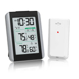 Multi Sensor: Indoor Outdoor Thermometer Hygrometer with 3 Sensor Support - 4-Digit Time Calendar Display and Backlight for
