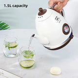 1.5L Electric Kettle 1500W Quick Heating Boiling Coffee Teapot Household Thermo Pot 304 Stainless Steel Linner with Thermometer