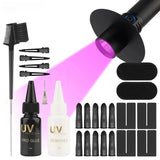 3-5s UV Lamp for Hair Extensions - 20g UV Glue, Bonding Remover & Anti-UV Shield