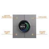 Tuya Zigbee Knob Smart Dimming Switch Panel App Control Voice Control Linkage 4 Gang Relay Smart Home Light Switch