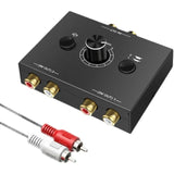 Audio Switcher Splitter Bi-Directional Audio Switcher With Mute Button 2x1 / 1x2 L / R RCA Stereo Switch Splitter