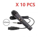 6.5mm Jack 3m Wired Black Microphone With Metal Shock-Resistant Head 3-Pin Connector Anti-Feedback 90Hz–11kHz for Karaoke Aduio