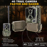 4G LTE, 2.7K HD Video Cellular Wildlife Trail Camera, Photo Traps with Live View, Cloud Storage, App Setting for Home Security