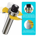 2Pcs/Set 1/4inch 1/2inch Shank Tongue & Groove Joint Assembly Router Bits Set T Shape Slot Cutter Tools For Wood Woodworking