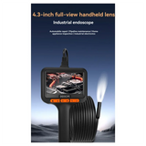Endoscope Camera Snake Camera 1080P HD 8 Adjustable LED Lights 4.3" Display Semi-Rigid