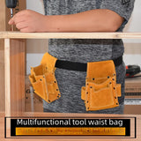 Woodworking tool kit leather thickened wear-resistant nail bag installation building decoration tool bag multi-functional nail